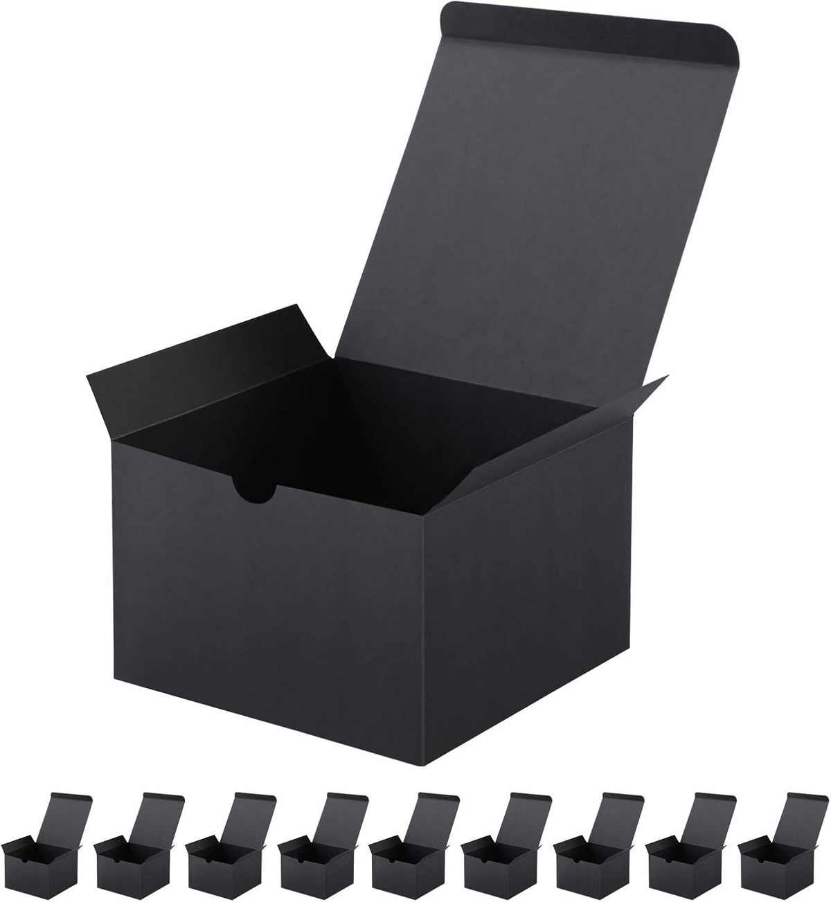 10 Gift Boxes 6x6x4 Inches, Matte Black Gift Boxes Bulks