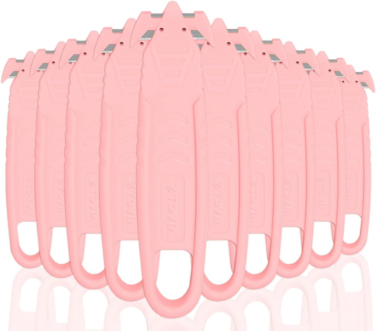 Safety Box Cutter, Pink Box Cutter Film Cutter Strap Cutter - 10pcs