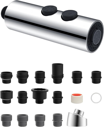 Hibbent Stainless Steels Kitchen Faucet Head Replacement with 15 Adapters