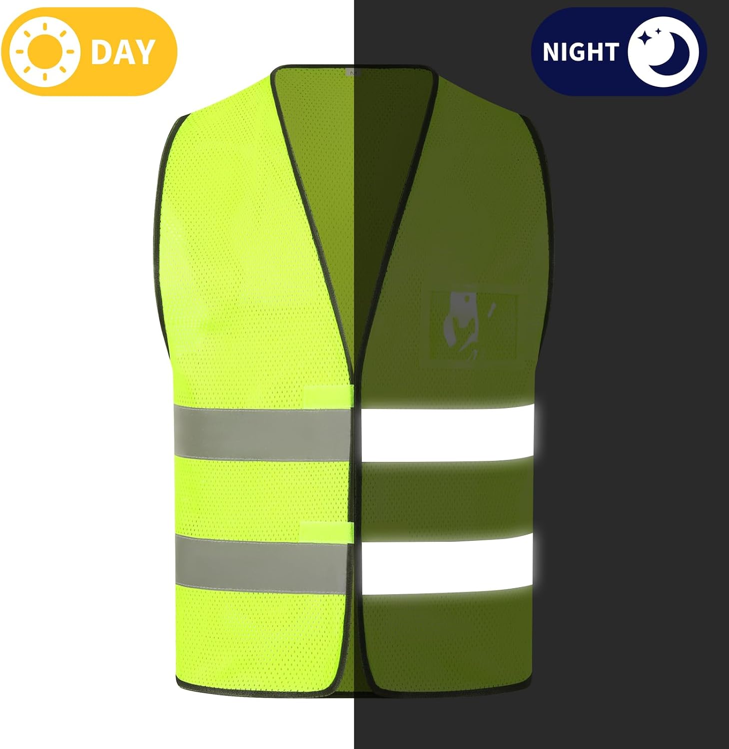 Reflective High Visibility Safety Vest for Men Women ANSI Class 2 Hi Vis Safety Vests Mesh Fabric Neon Work Jacket
