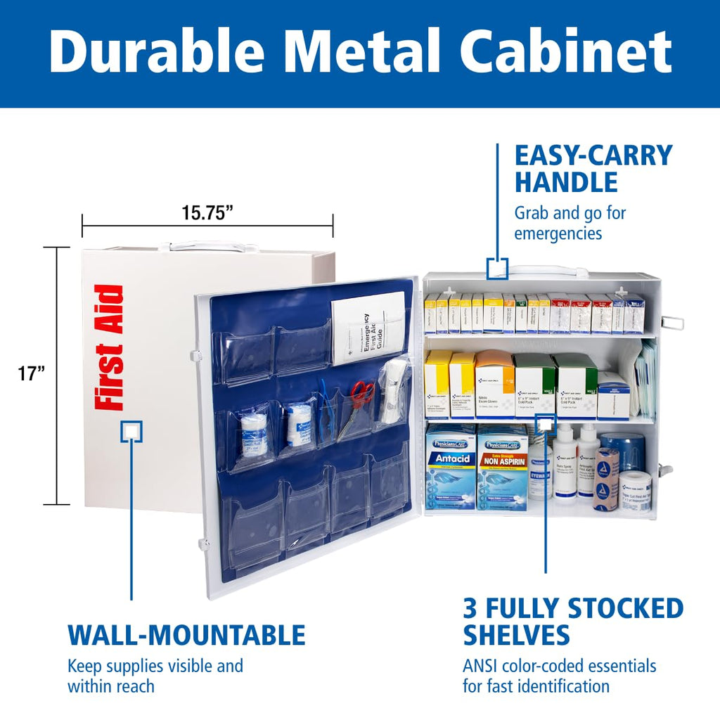 150-Person OSHA First Aid Cabinet with Medications