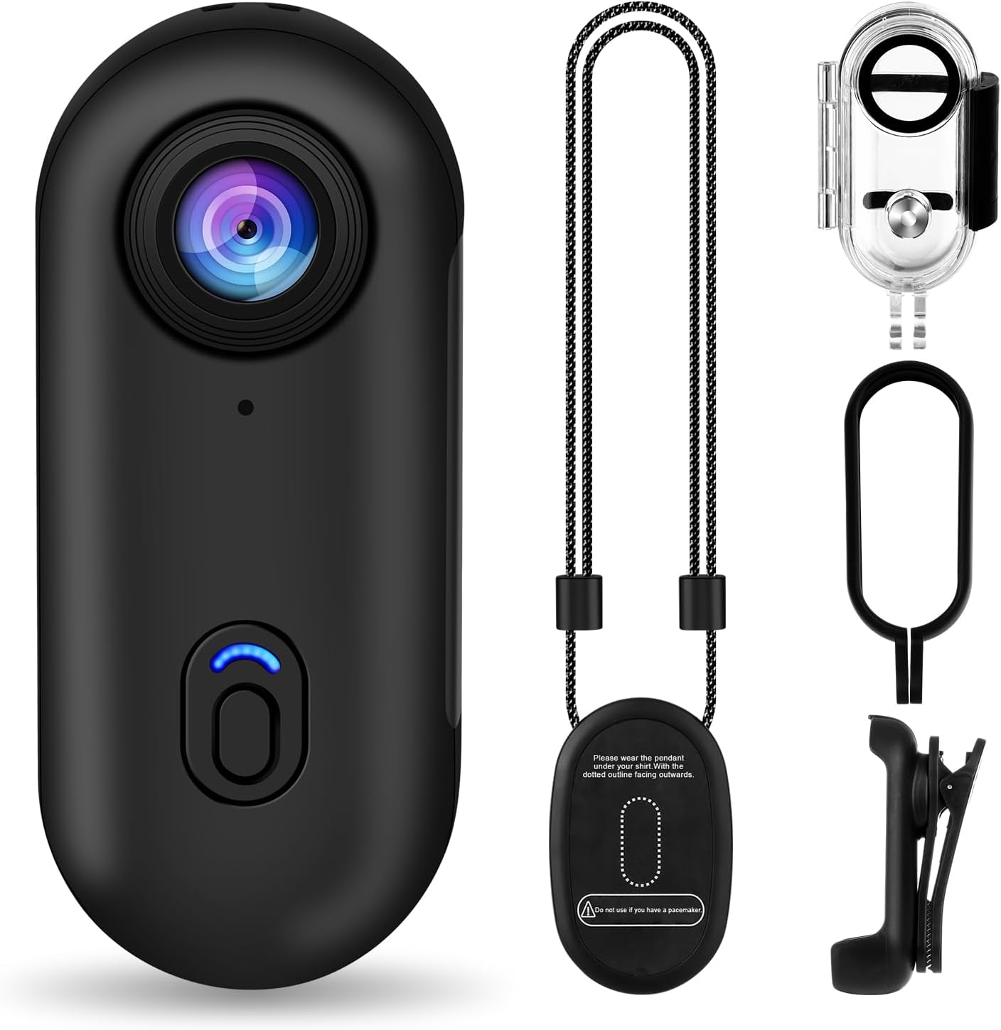 i3 4K Thumb Action Camera, Tiny Size, Mount Anywhere, Small Body Camera | with 32G Card, Spring Clip, Portable