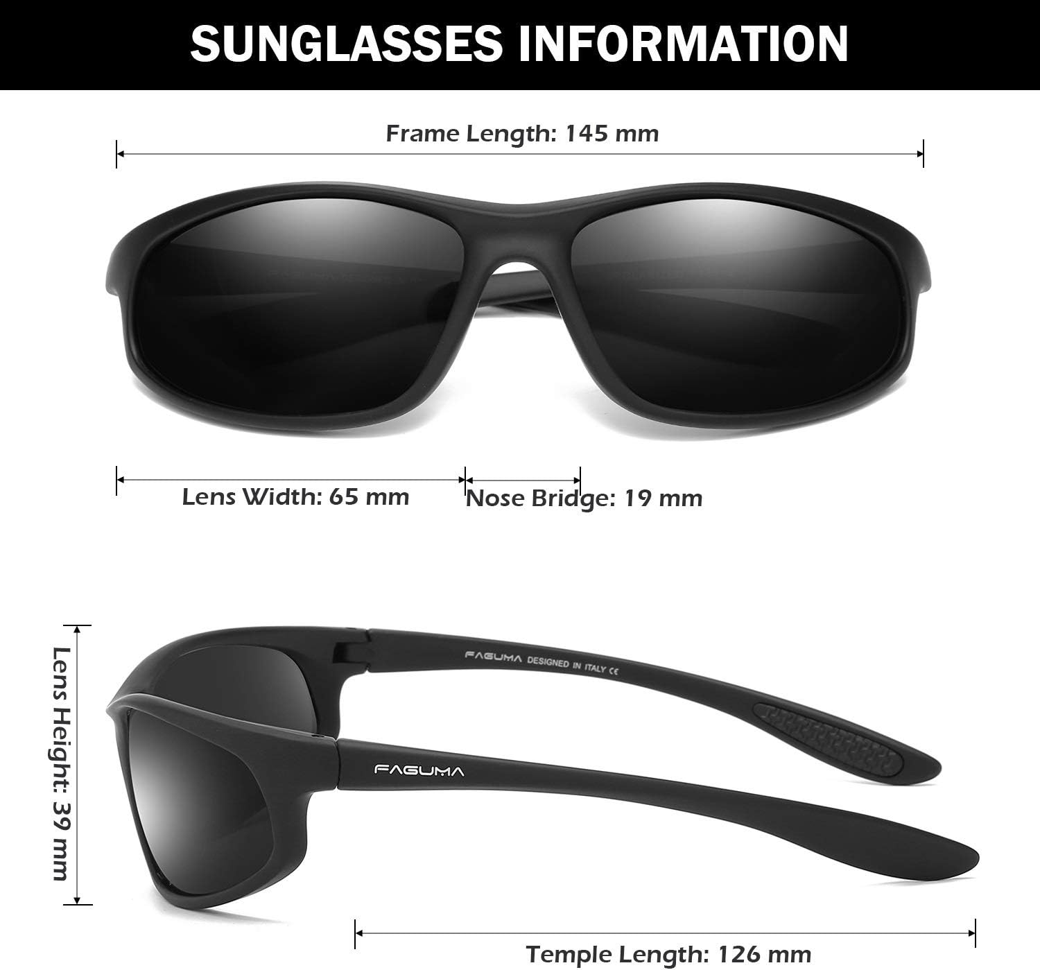 Polarized Sports Sunglasses For Men UV400 Protection | Cycling Driving Fishing
