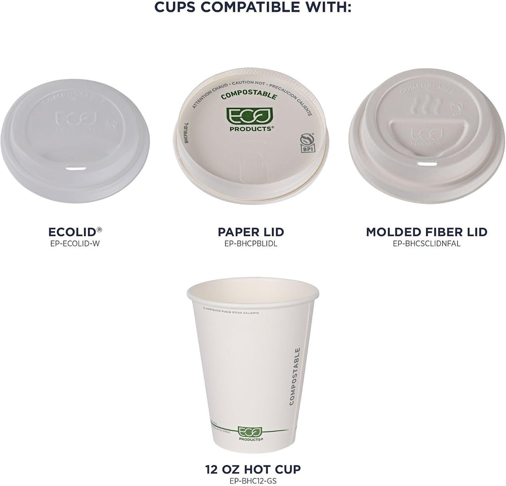 GreenStripe Disposable Paper Hot Cups, 12 oz, 1000 Count