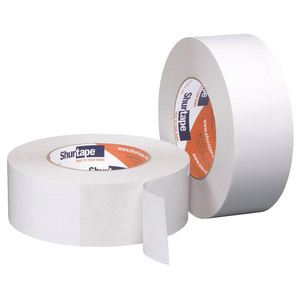 Shurtape Double-Sided Non-Woven Tissue Tape, 1 in. x 55 yds. (White)
