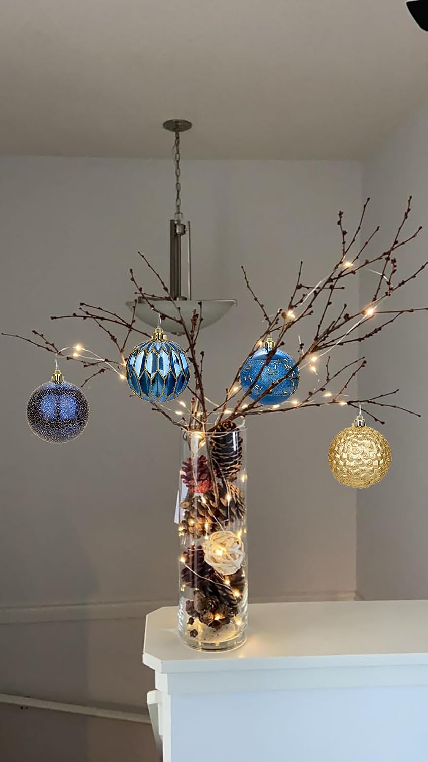 92ct Christmas Tree Decoration Set Christmas Ball Ornaments with Srtings Shatterproof Christmas Baubles for Christmas
