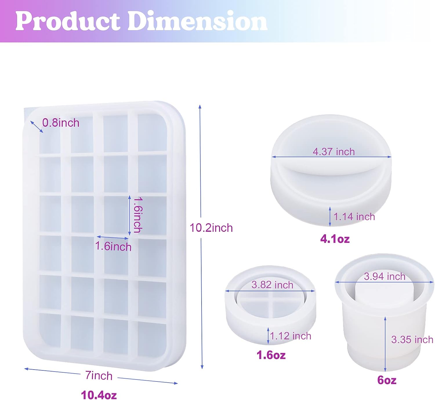 Tray Molds, Jar Silicone Molds with Lid, Resin Molds for Epoxy Resin, Silicone Molds Kits for DIY Art Furniture