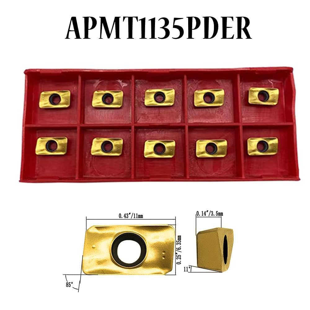 Indexable End Mill Holders with APMT1135PDER Milling Inserts Face Milling
