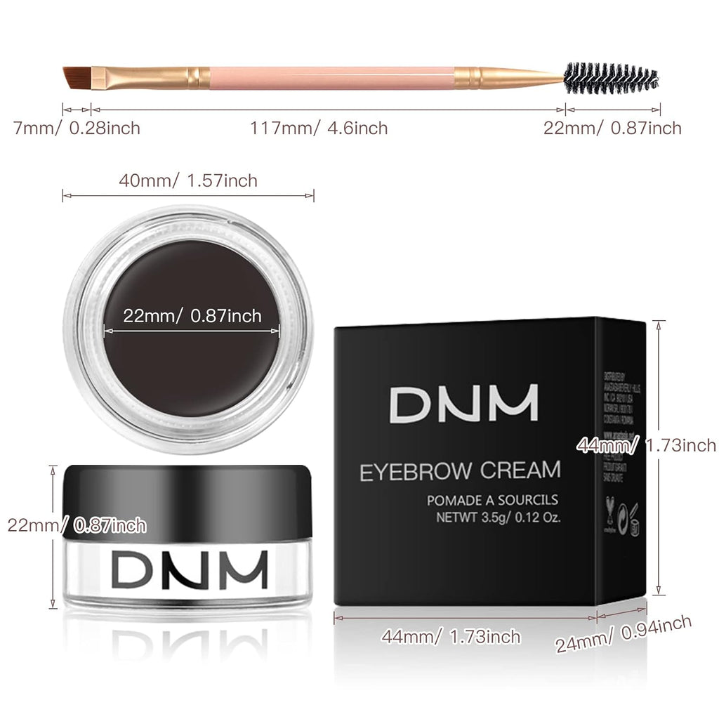 Eyebrow Pomade Kit with Dual-ended Eyebrow Brush, Water and Stain Resistant High Pigment Pomade, Corrects Brow