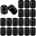 20 Pcs 3/4" Rubber Caps and Plugs, Round End Cap for Metal Tubing Protective Rubber Caps Black Vinyl Cover Screw Thread Protectors Assortment Kit for Metal Tube Rod Bolt Screw