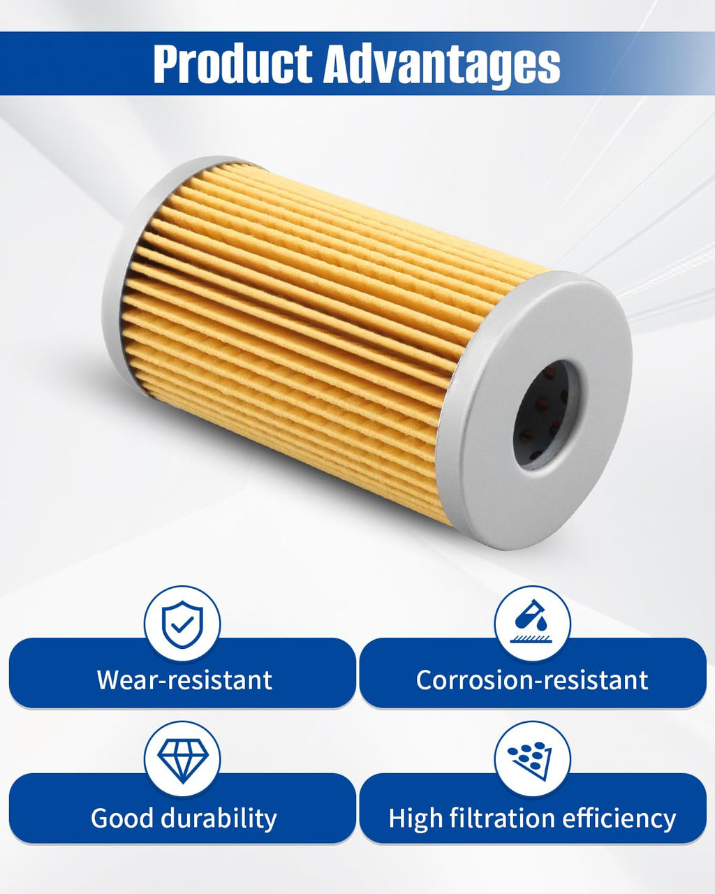 4PCS Fuel Filter with O-ring Spring 15521-43160 Fit for Kubota