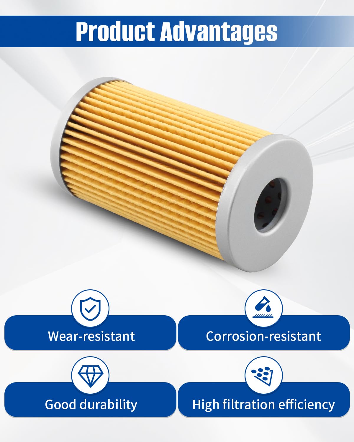 4PCS Fuel Filter with O-ring Spring 15521-43160 Fit for Kubota