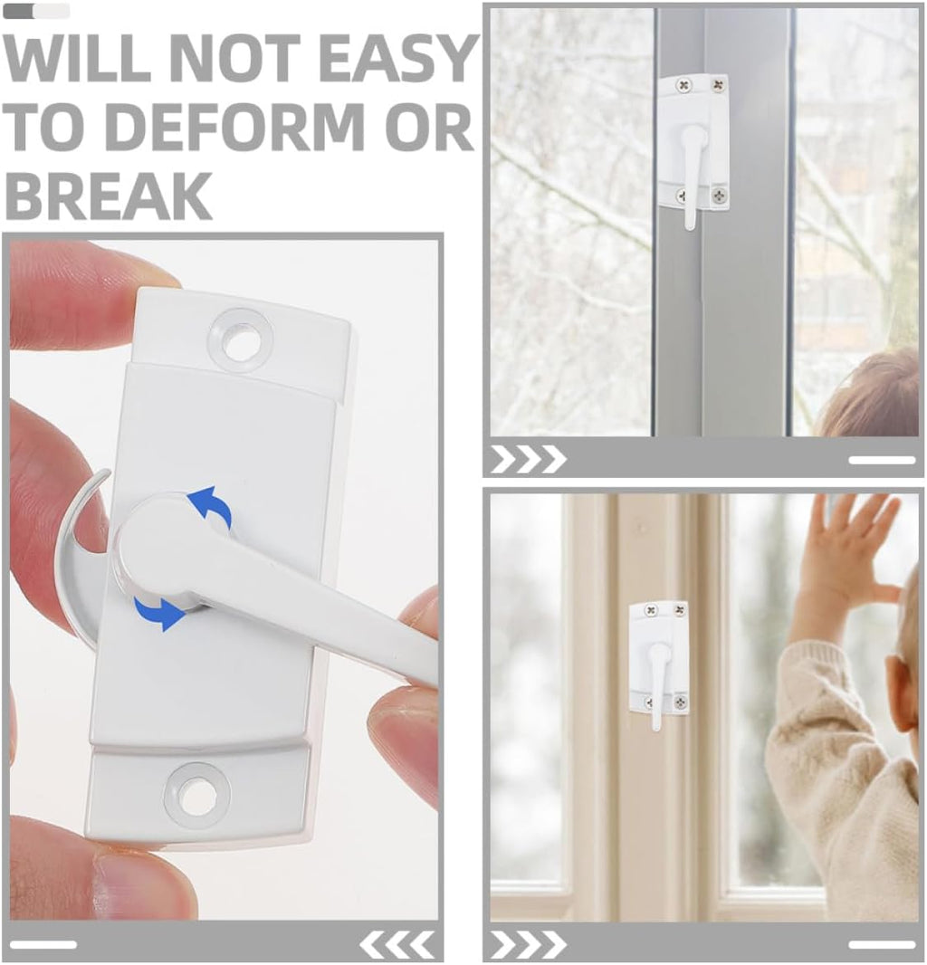 White Zinc Alloy Window Sash Lock 2 Sets for Single Hung Windows