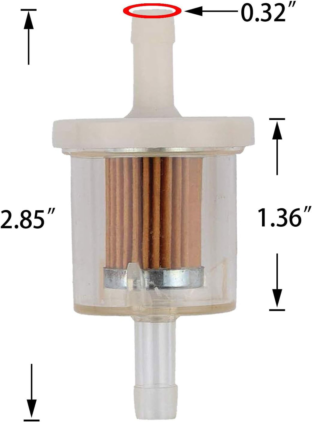 Set of 2, 691035 493629 Universal 40 Micron 1/4 Inline Fuel Filter fits for Briggs & Stratton Kawasaki 49019-7001 7-07061 Kohler 2505007S 2505021S husqvarna Lawnmower Parts (Black)