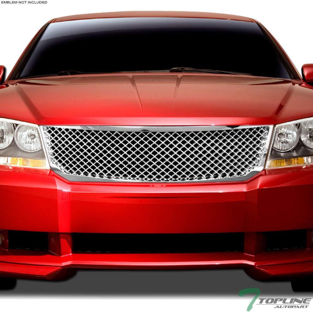 TLAPS 7422442545544 Compatible With 2008-2010 Dodge Avenger Chrome Mesh Front Bumper Grill Grille