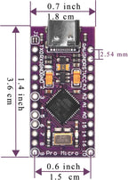 1x Pro Micro Board 5V/16MHz Module Board Type C Port for Arduino Leonardo
