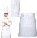 Kitchen Supply Tall Chef Hat and Half Bistro Apron, Adjustable Bib Cooking Aprons Baker Kitchen Cooking for Women Men