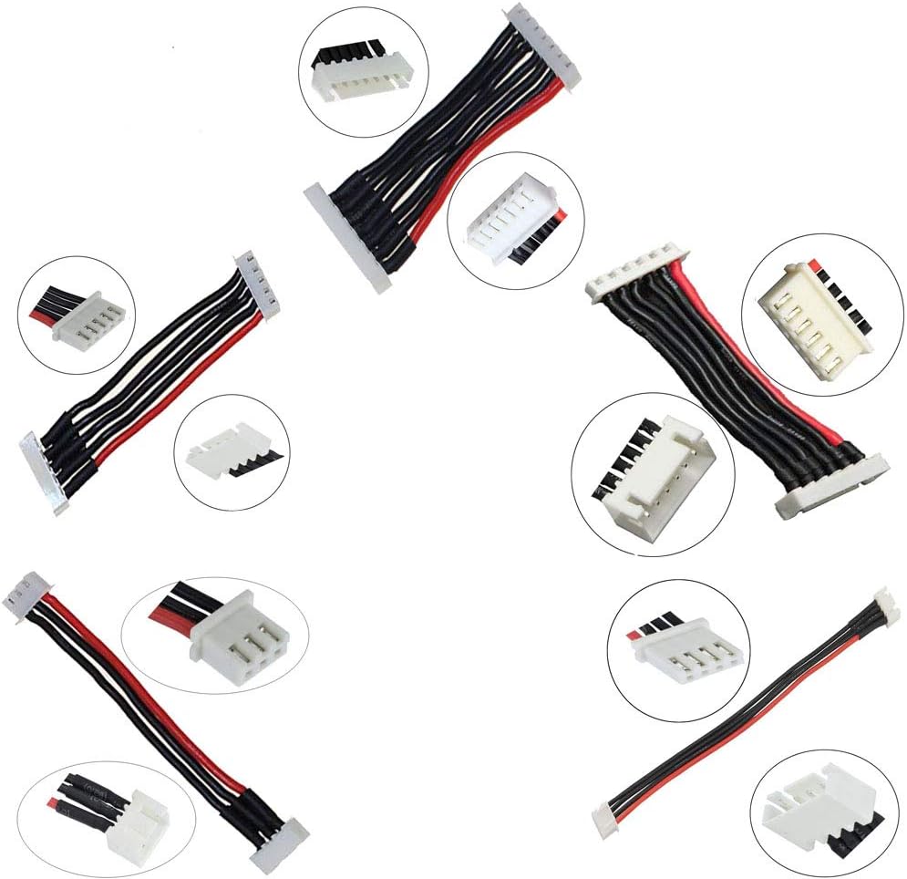 2S/3S/4S/5S/6S Battery Balance Charger Silicone Wire Extension Lead JST-XH Connector Adapter Plug Battery Wire