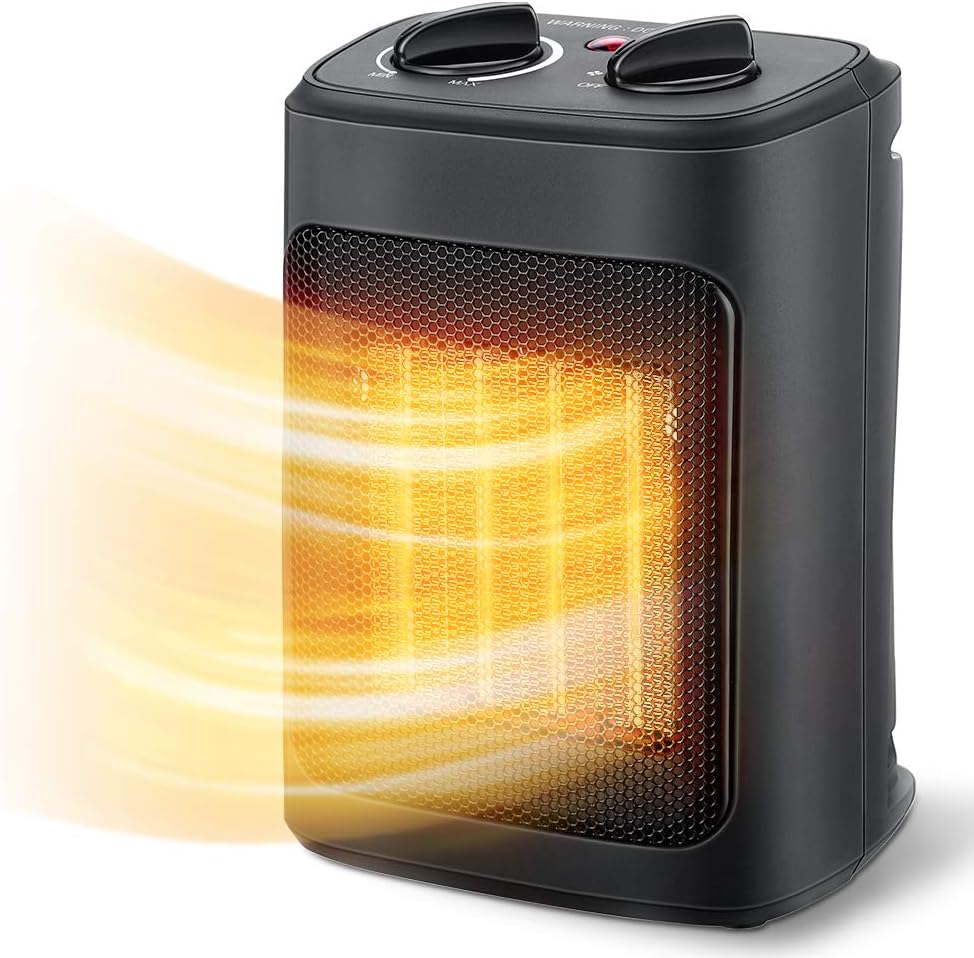 Space Heater, 1500W Electric Heaters Indoor Portable with Thermostat | PTC Fast Heating Ceramic Room Small Heater