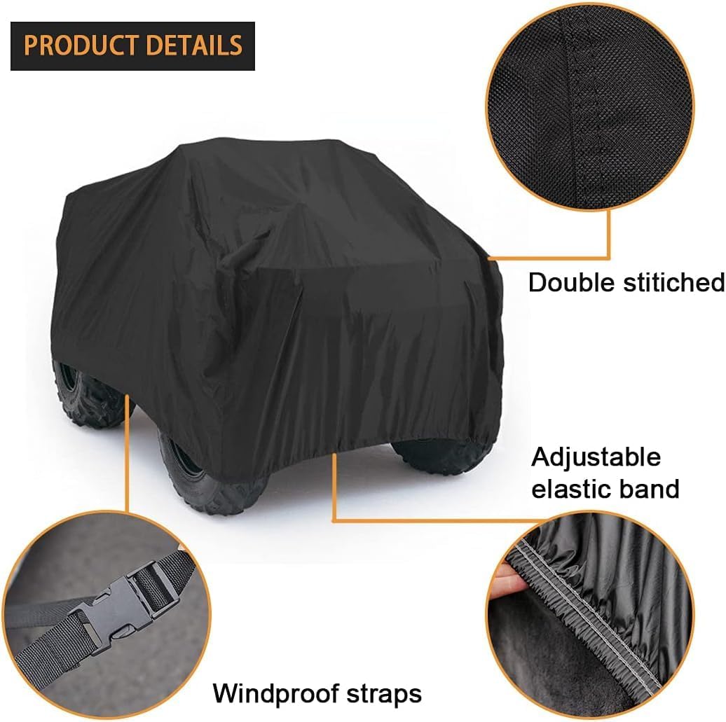 ATV Cover Waterproof Heavy Duty All Weather, Quad 4 Wheeler Cover Sun Rain Snow Protection, Fits for Honda, Yamaha