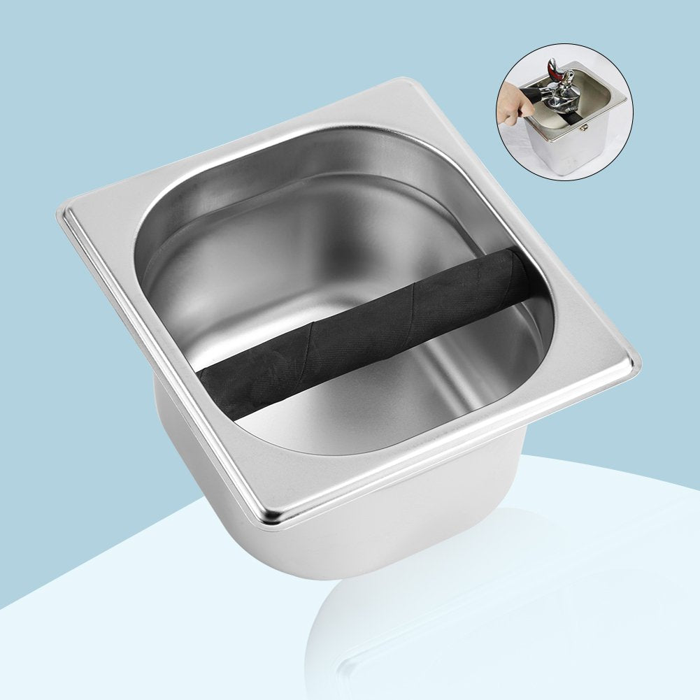 Professional Espresso Knock Box, Stainless Steel Coffee Grind Knock Box Container for Coffee Maker Machine