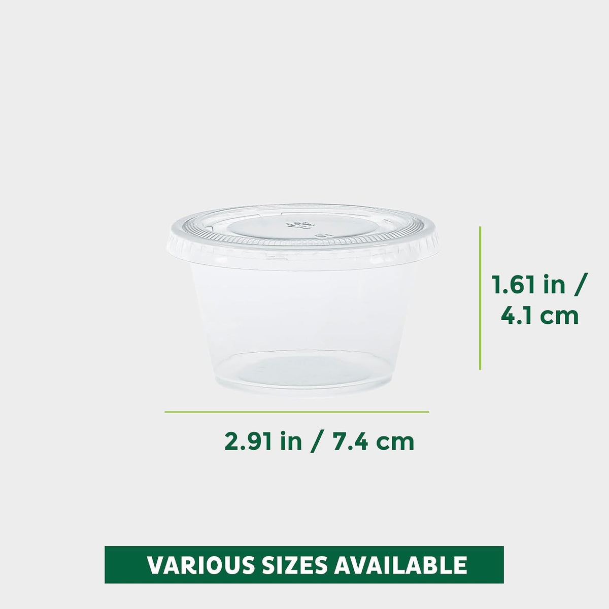 Plastic Portion Cups with Lids [4-Ounce, 100 Sets] - Souffle, Sampling, Sauce, Snack, Dressing, Jello Shot Cups