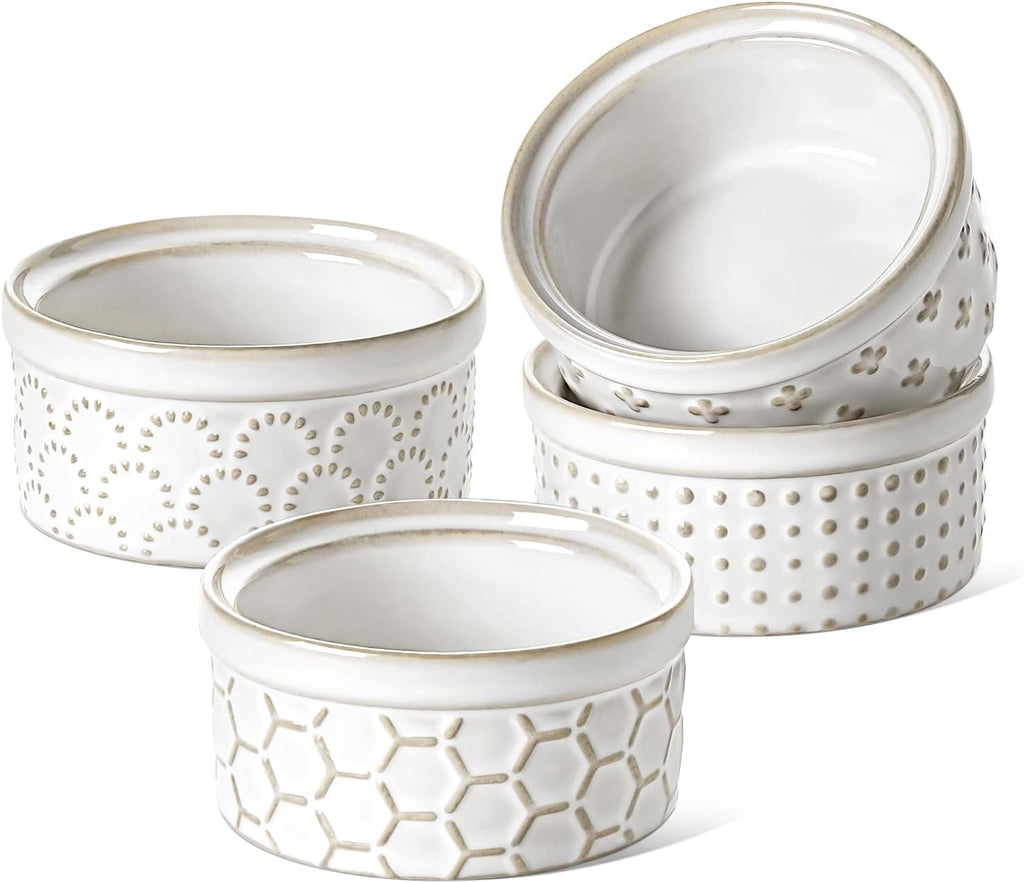 Sauce Cups 2 oz for Charcuterie Boards, Set of 4, Arctic White