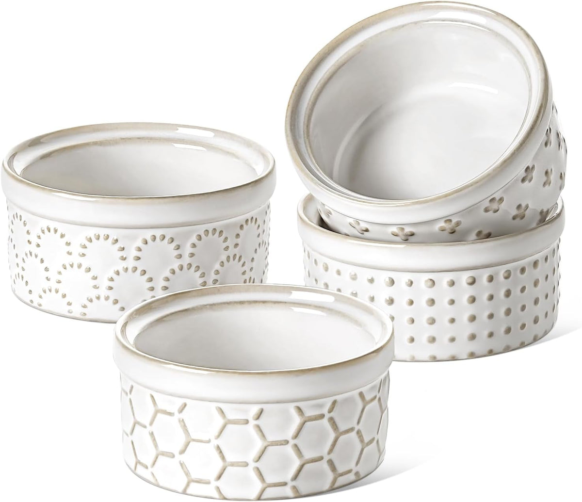 Sauce Cups 2 oz for Charcuterie Boards, Set of 4, Arctic White