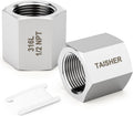 TAISHER 2PCS Forging of 316L SS Hex Coupling, 1/2" NPT Female Pipe Fitting