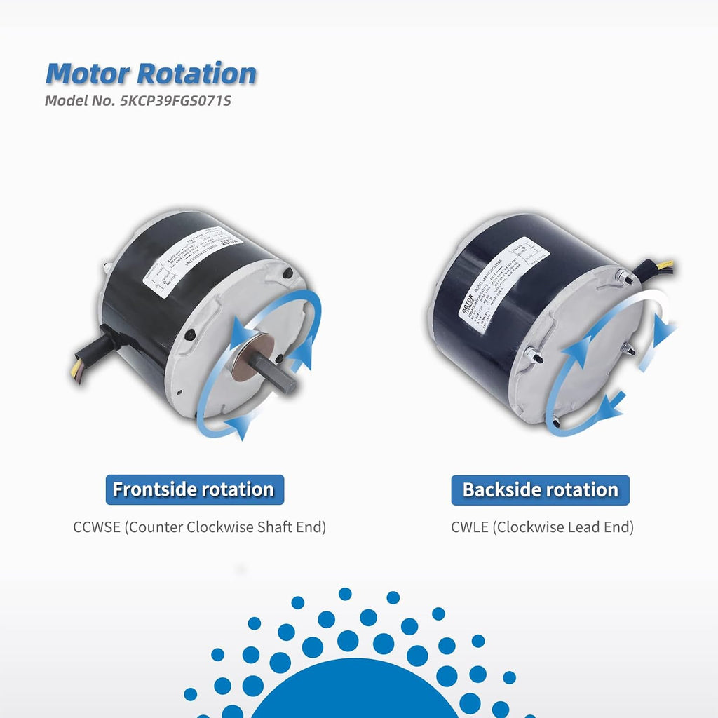 5KCP39FGS071S Fan Motor Replaces GE genteq Carrier 3905 5KCP39BGS071S