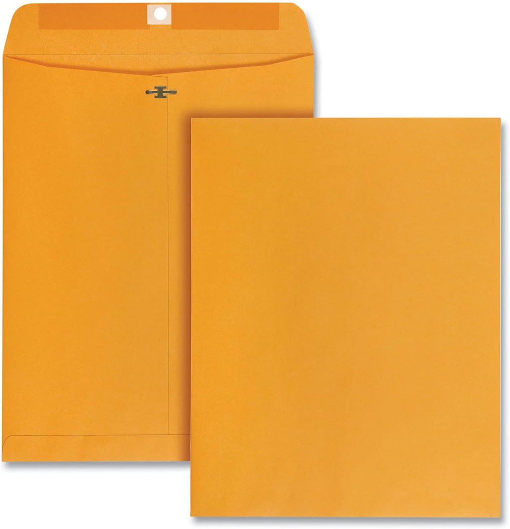 10 x 13 Clasp Envelopes, Gummed, Moisture-Activated Adhesive for Permanent Secure Seal, 28 lb Paper, Brown Kraft