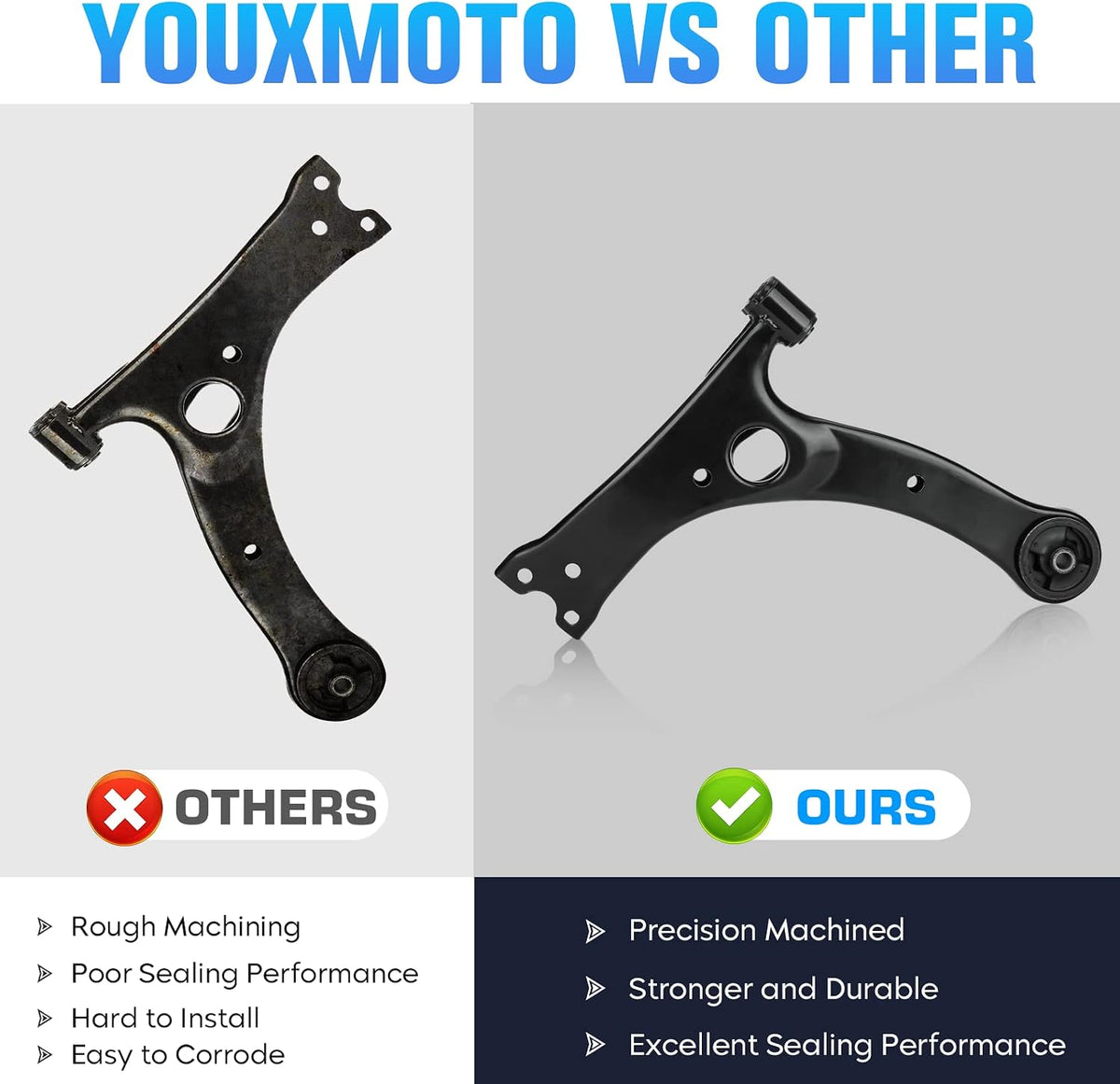Front Lower Control Arms Driver Passenager Side Fit for Toyota Corolla 2003-2008, Celica 2000-2005 - 4 pcs Suspension Kit with Ball Joints