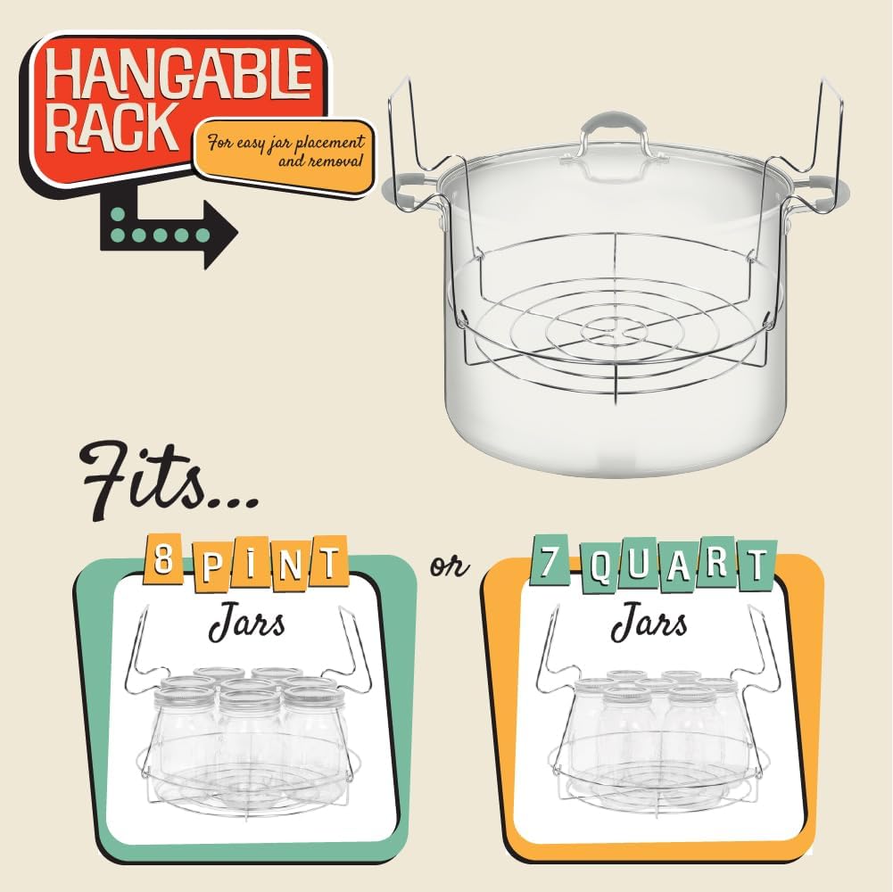 12" Stainless Steel Canning Rack. Holds 8 Pint or 7 Quart Jars. No Rust, Extra Stability. FITS IN POT WITH AT LEAST