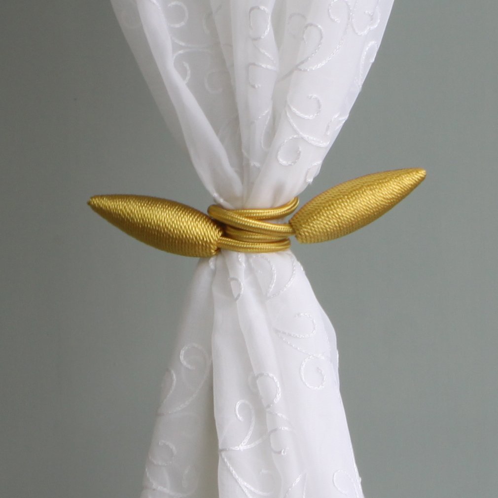 2-Pack Creative Curtain Tiebacks Random Modelling Curtain Holdbacks Eelicate Simple Type, Gold