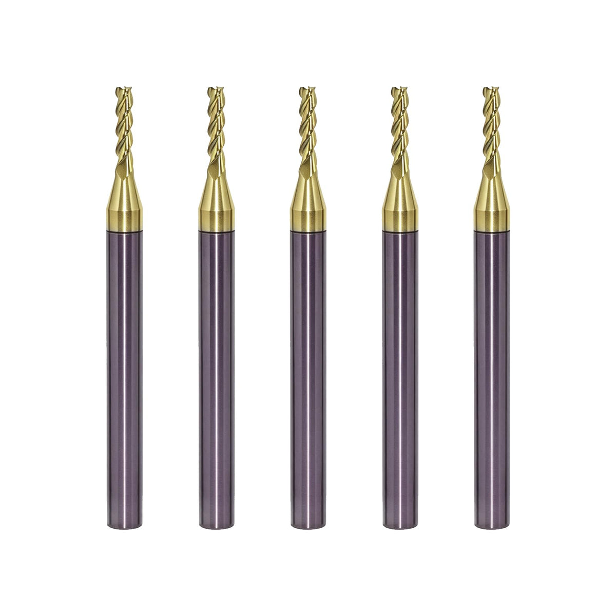 NZ 3 Flute 1/16" Solid Carbide Square End Mill ZrN Coated, 5Pcs