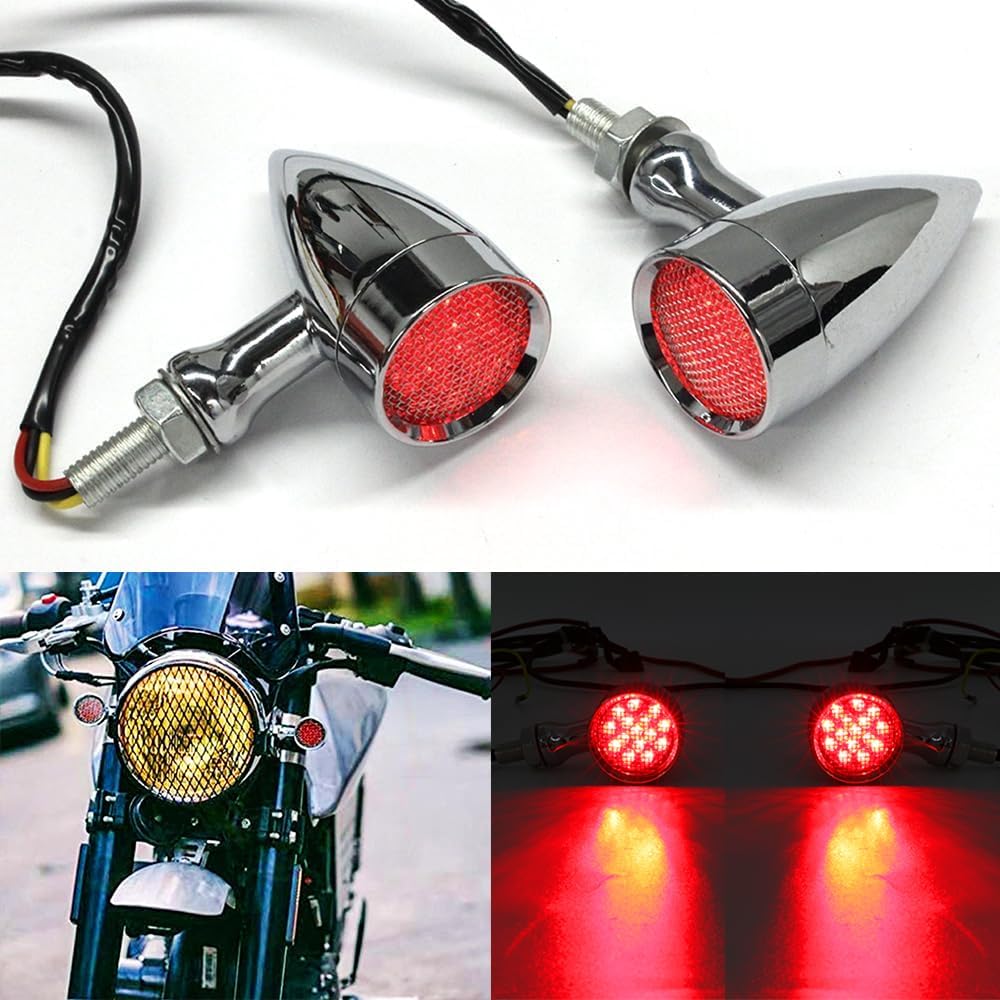 LED Turn Signals Front Rear 15 LED Motorcycle Lights Super Bright Bulbs Compatible With Harley Honda Yamaha Suzuki