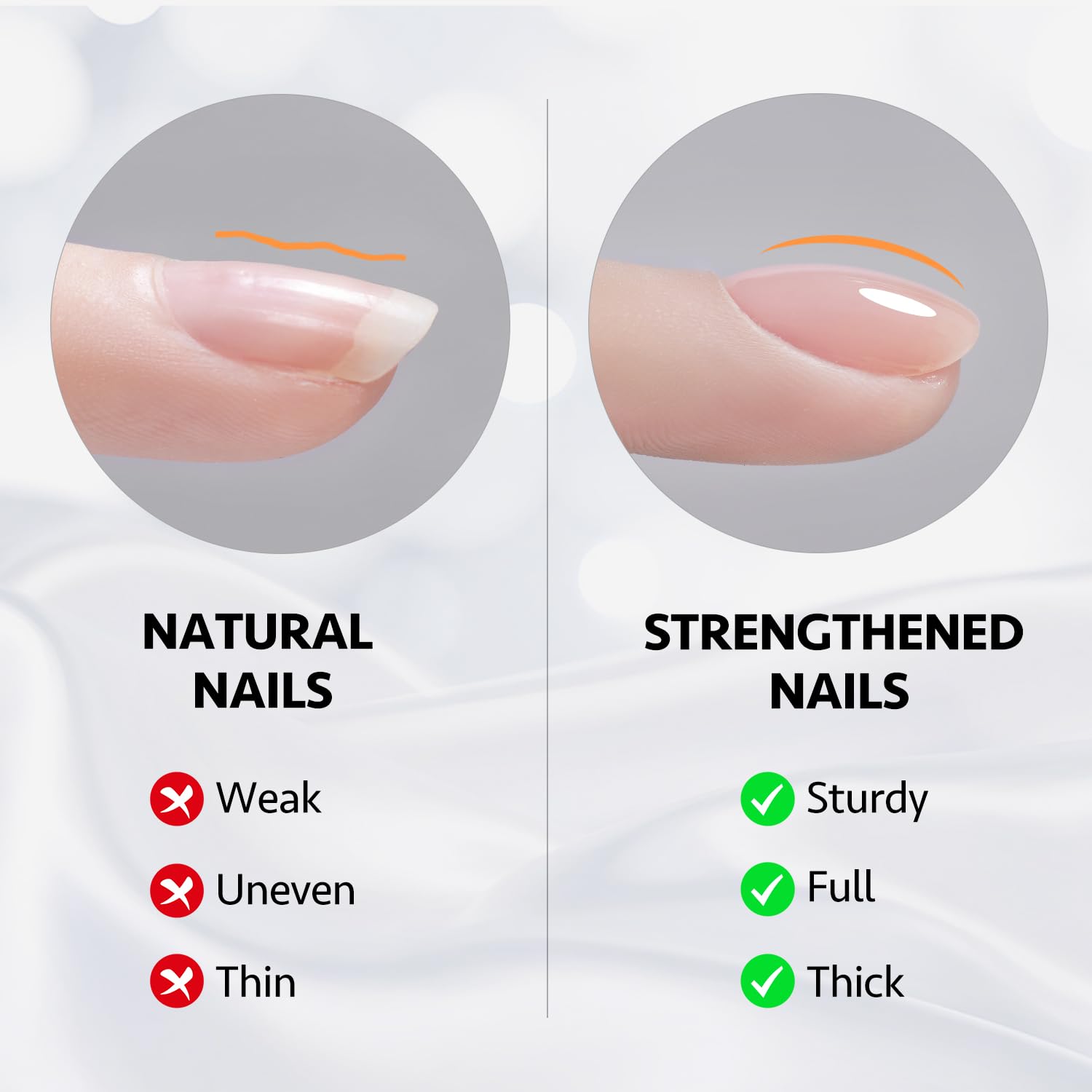 2 Pcs 16ml Clear Builder Gel for Nails, Nail Strengthener in a Bottle, Nail Extension Hard Gel, Soak Off Long Lasting