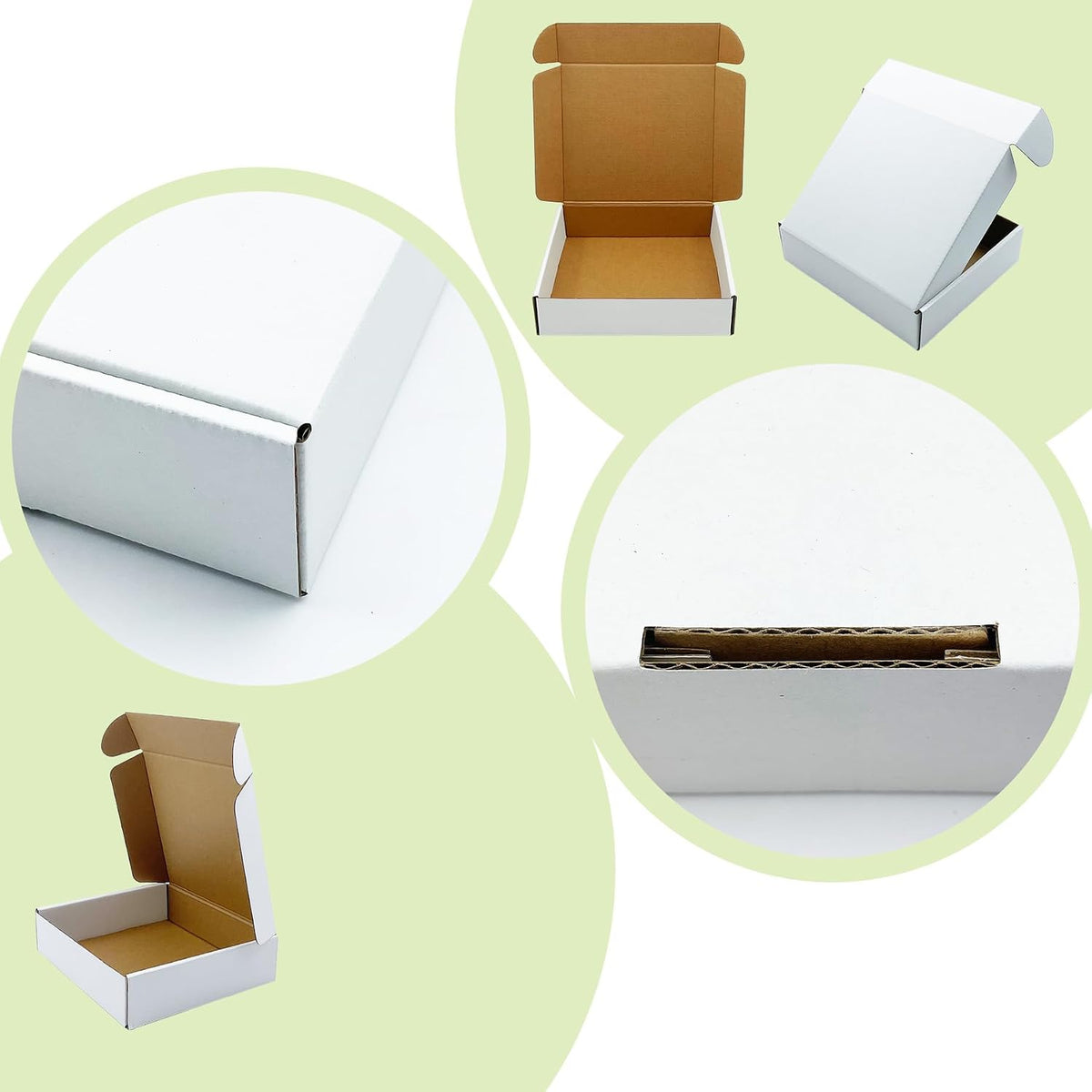 White Shipping Boxes 8x7x2 inch 25 Pack,Corrugated Mailers for E-Commerce