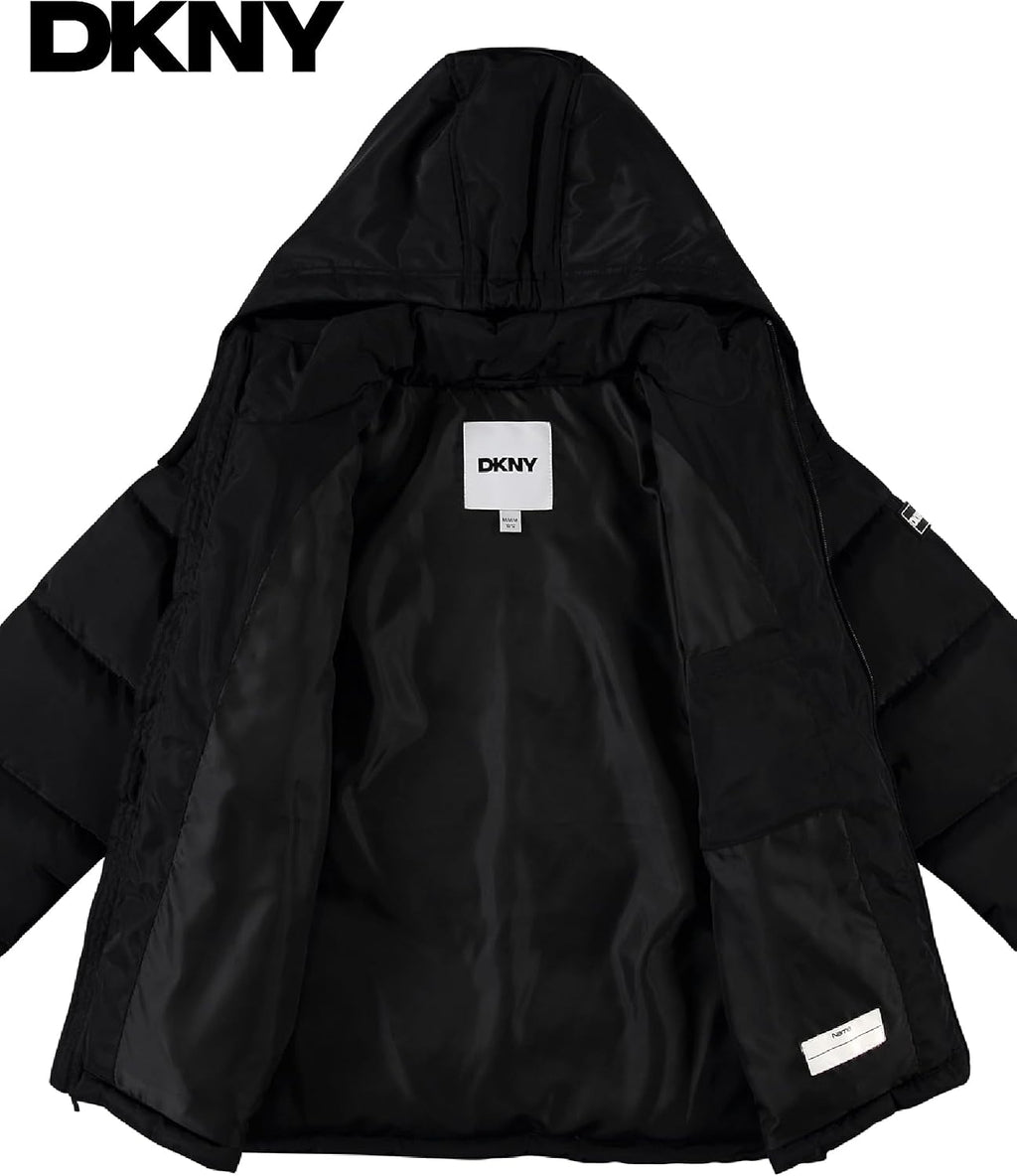 DKNY Boys Puffer Jacket - Heavyweight Quilted Wind & Water Resistant Boys Winter Coat Poly Taffeta Insulated Winter