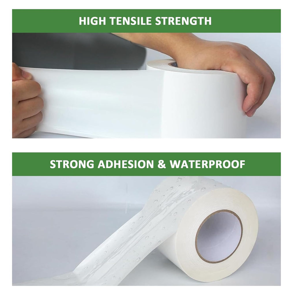 Vapor Barrier Tape 6" x 180', 9Mil White Polyethylene Wide Seam