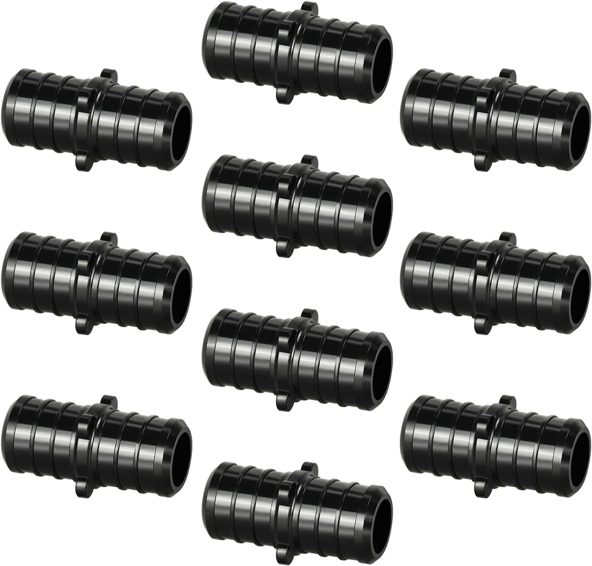 10pcs 3/4" Poly PPSU Barb Crimp PEX Straight Coupling Fitting, No Lead