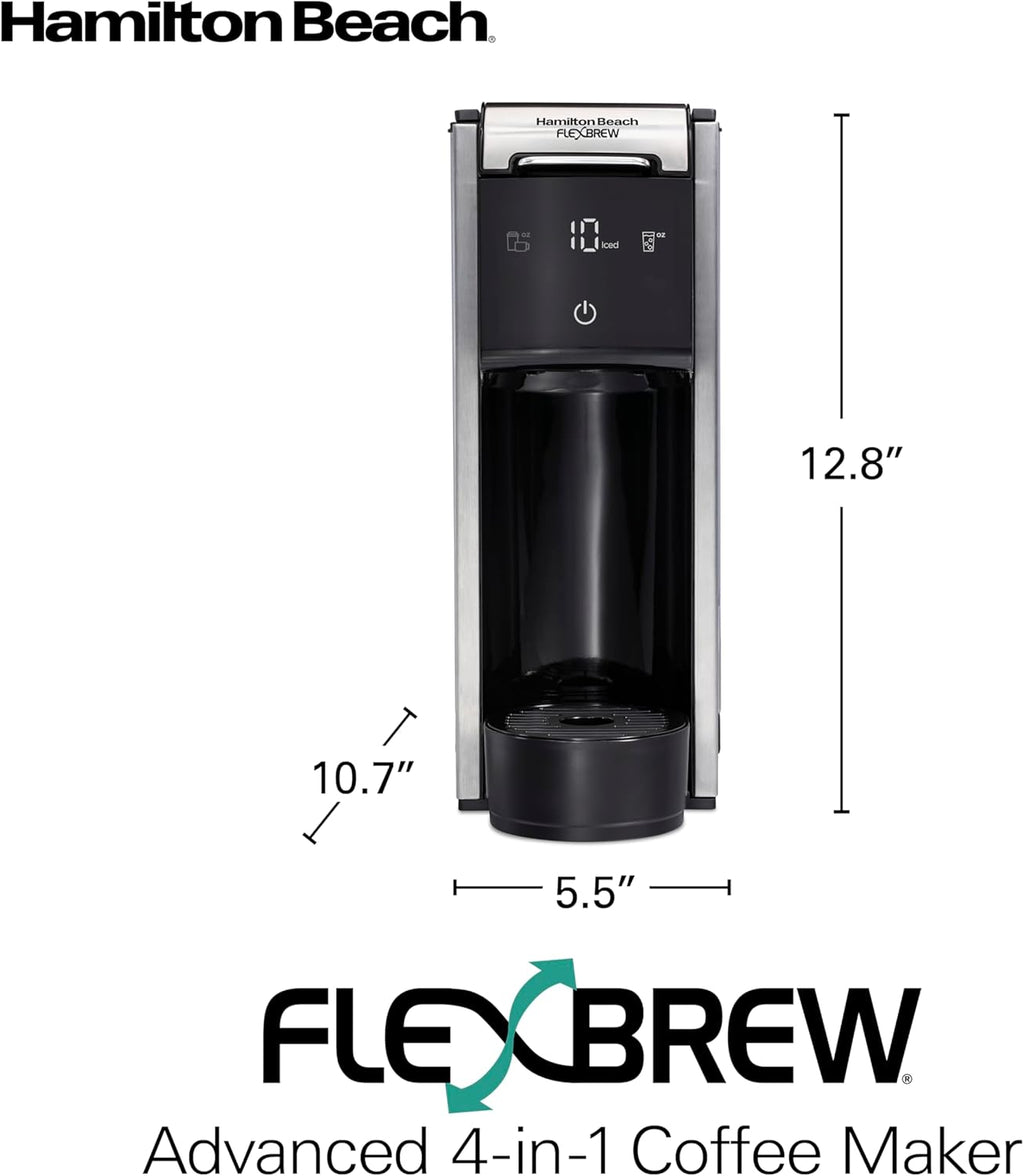 FlexBrew Advanced 4-in-1 Single Serve Coffee Maker | Hot & Iced Coffee Maker | Removable 45 oz. Reservoir | Uses Pod
