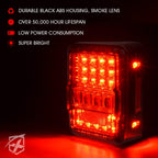 4D Smoked LED Tail Lights Compatible with 2007-2018 Jeep Wrangler JK