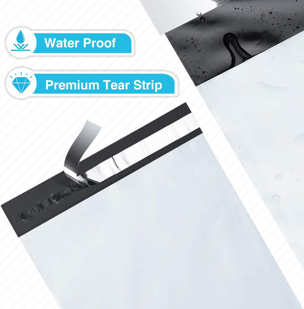 Poly Mailers 9x12" 100 Pack,Durble Shipping Bags For Clothing,White | Strong Adhesive Packaging Mailers Poly