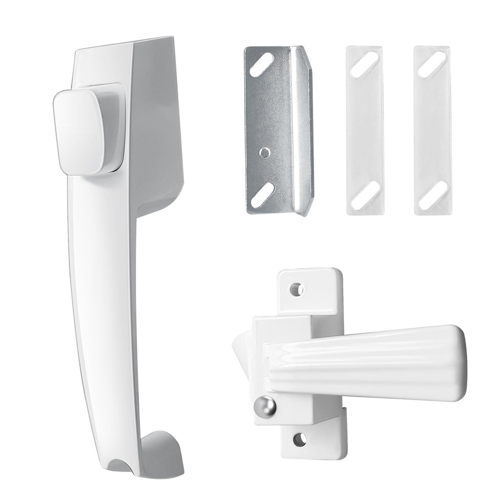 Screen and Storm Door Push Button Latch Handle Set with Night Lock
