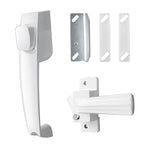 Screen and Storm Door Push Button Latch Handle Set with Night Lock