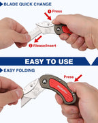 WORKPRO Folding Utility Knife Set, 3-Piece Colorful Box Cutters