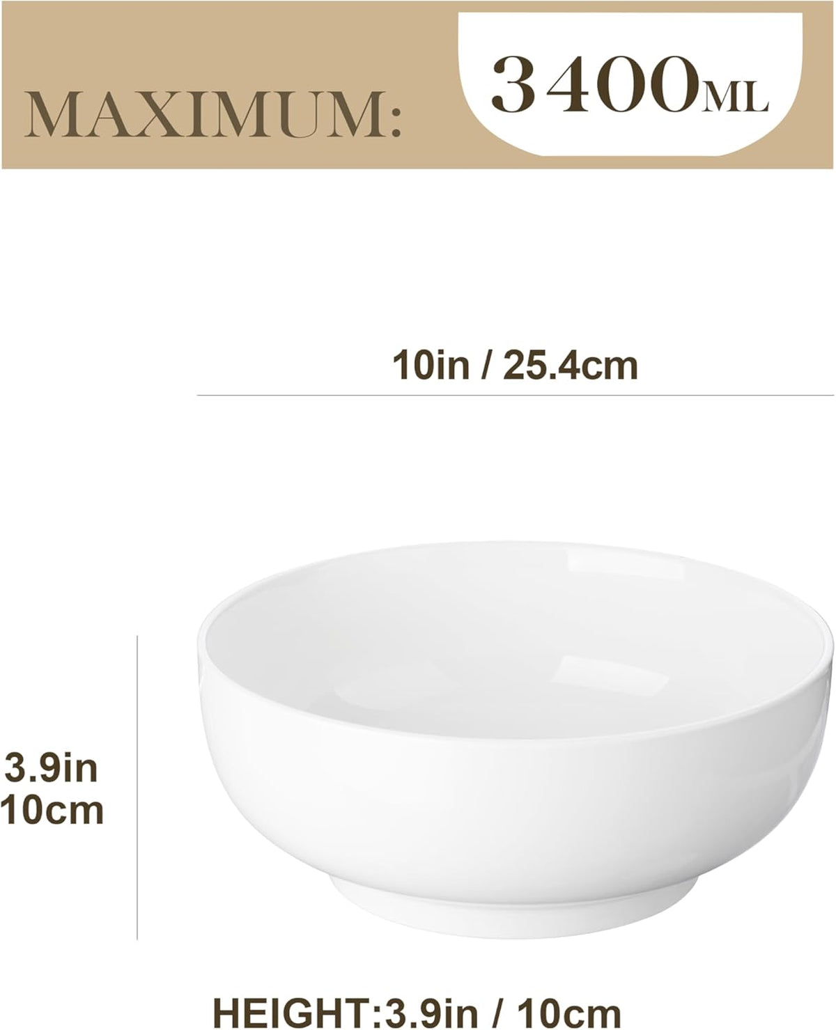 Large Serving Bowls, 114 OZ(10") Ceramic Salad Bowls Set of 2