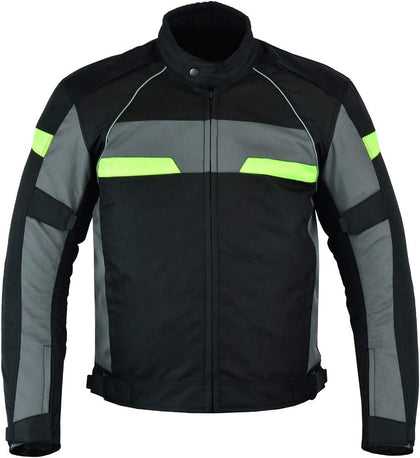 Mens Textile Biker Riding CE Armored Waterproof All-Weather Motorcycle Jacket