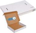 11" x 8" x 2" White Corrugated Cardboard Shipping Boxes Set of 5